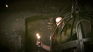 A Naked Witch in a Cage Gets to Feel Ice-cold Water and Hot Wax