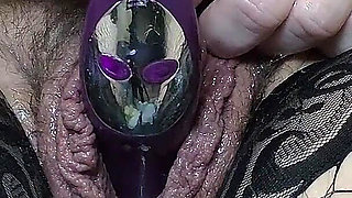 Black Stocking Fat Pussy Vibrator Creamy Orgasm