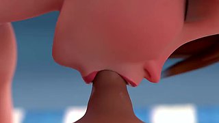 Big Hero 6 Hentai - Aunt Cass Beach Blowjob & Creampie - 3D Anime Sex with Sound