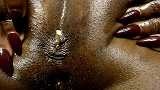 Human Anal Plug, Macro Tiny Stuffed in Tight Asshole - Ass Stifling, Shrinking Fetish, Ebony Ass Fetish