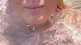 Swimming in the blue waters of Greece butt naked...
