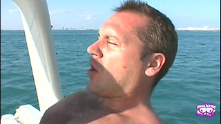 An Adventurous Redhead Chick Is Fucking a Guy in the Middle of the Open Sea