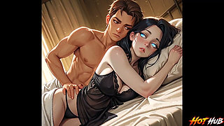 Step Mom Shares Bed with the Step Son While His Erected