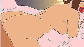 Car Toon And Random Guy - Chocolate Big Tits Gets It In Her Bedroom From Animation)