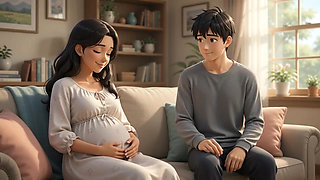 Stepson seduce her pregnent stepmom and creampie in her big ass